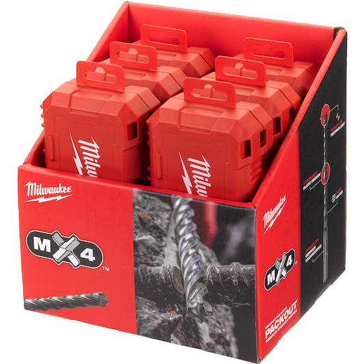 MILWAUKEE 4932492115 SDS-Plus drill bit set MX4 in PACKOUT