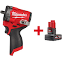 MILWAUKEE M12 FCIWF38G3-0 clé à chocs compacte sans fil 3/8" avec anneau de friction en boîte carton (sans batterie ni chargeur) - 4933493451