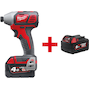 MILWAUKEE M18 BID-402C visseuse à chocs compacte sans fil 1/4" Hex dans une mallette de transport (2x batterie 4.0Ah + chargeur) - 4933443580
