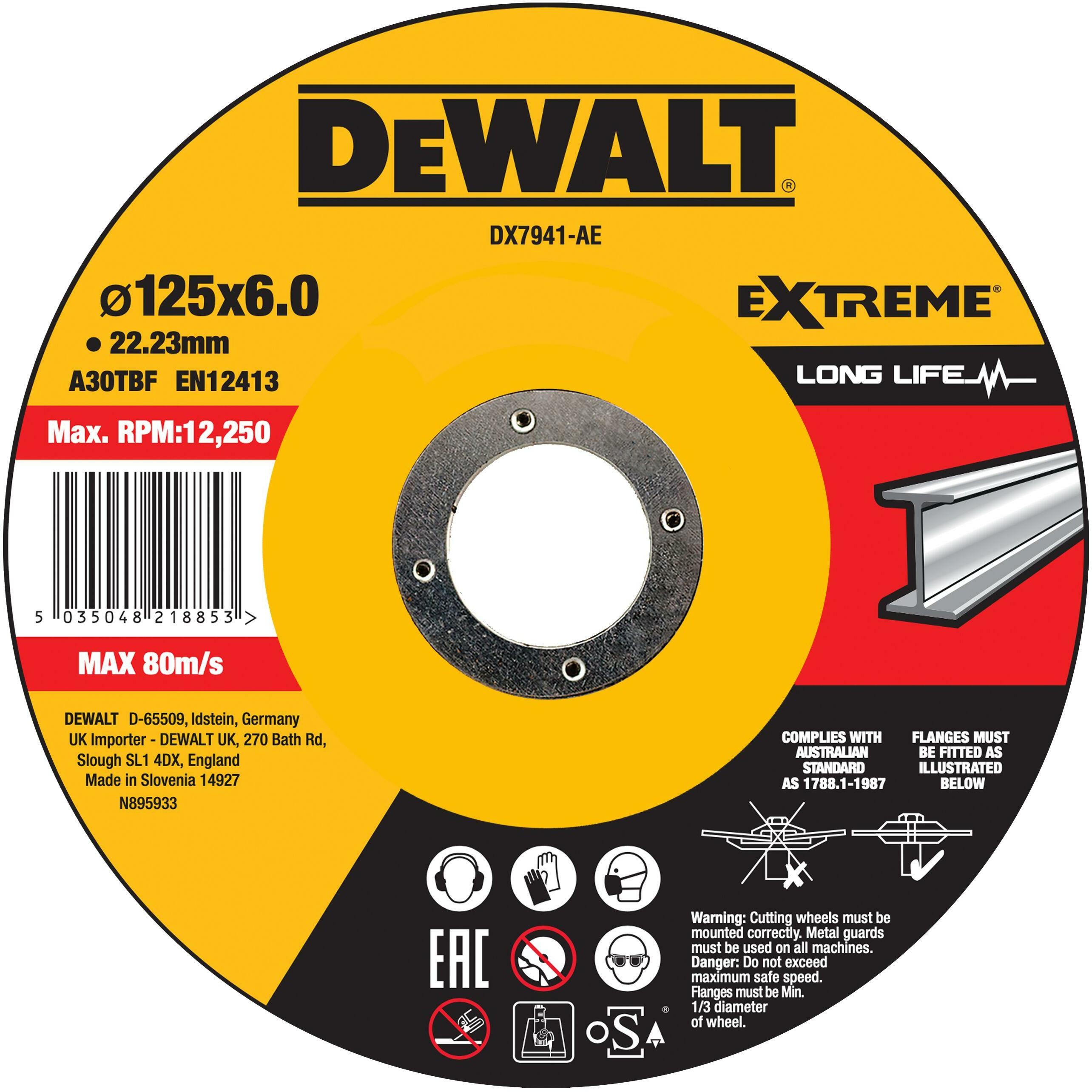 DEWALT DX7941-AE Extreme grinding disc metal 125 x 6.0 x 22.2 mm | Klium