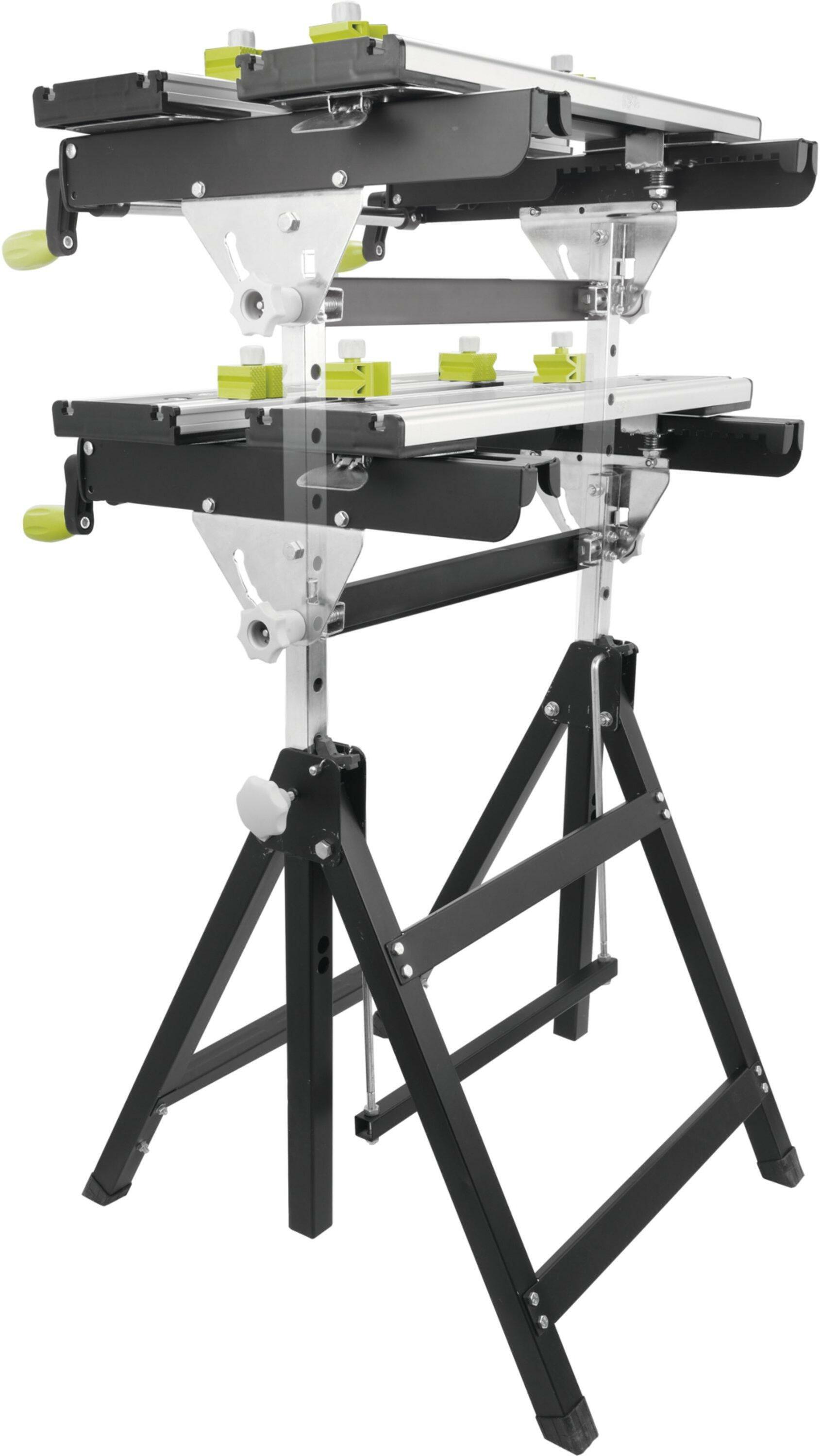 RYOBI RWB03 adjustable metal folding workbench 25°, 50° et 80