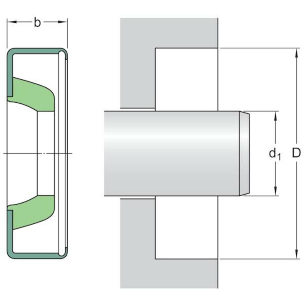 SKF 21101 radial shaft seal with metal housing and single sealing lip ...