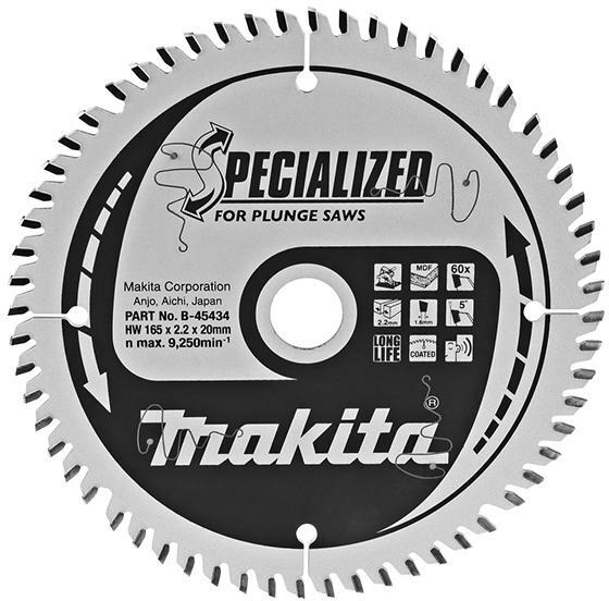 MAKITA B-45434 saw blade SPECIALIZED diving saws 165x20x60T | Klium