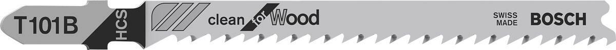 Bosch Jigsaw Blades T 101 B - 25-Piece Set For Wood Cutting, 3-30mm, Ground Teeth