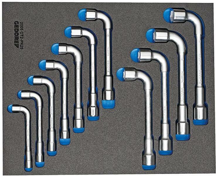 GEDORE 2005 CT2-25PK double socket wrench set in 2/4 CT module, 11 ...