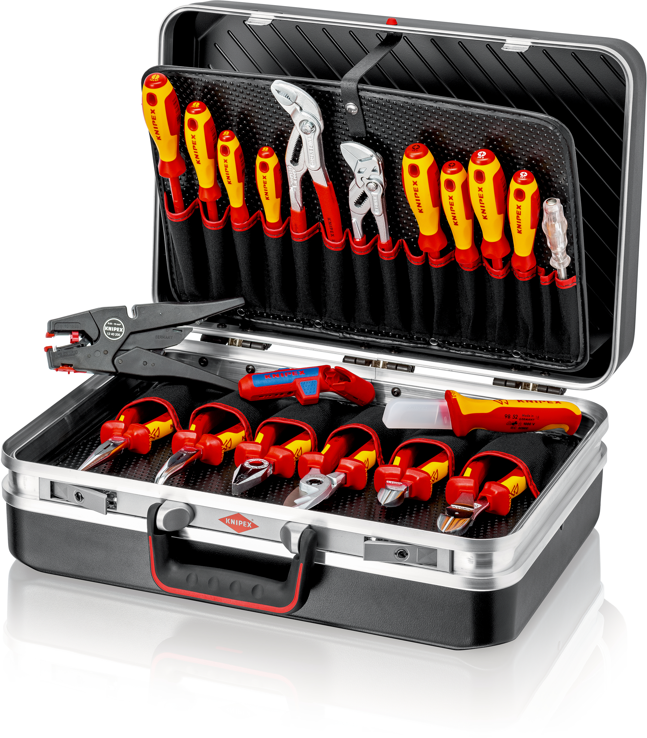 KNIPEX 00 20 15 4-Piece 1,000V Insulated Tool Set by Knipex KNIPEX Tools 9K 00 80 117 US, Cobra, Pliers Wrench, Diagonal