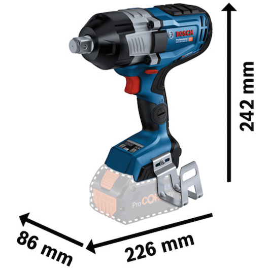 BOSCH GDS 18V 1600 HC cordless impact wrench without battery and charger 06019M1000