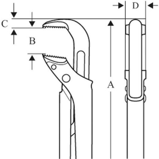BAHCO 144 pipe wrench 90°, Swedish model, 3.1/2 BAHCO 144 pipe wrench 90°, Swedish model, 3.1/2