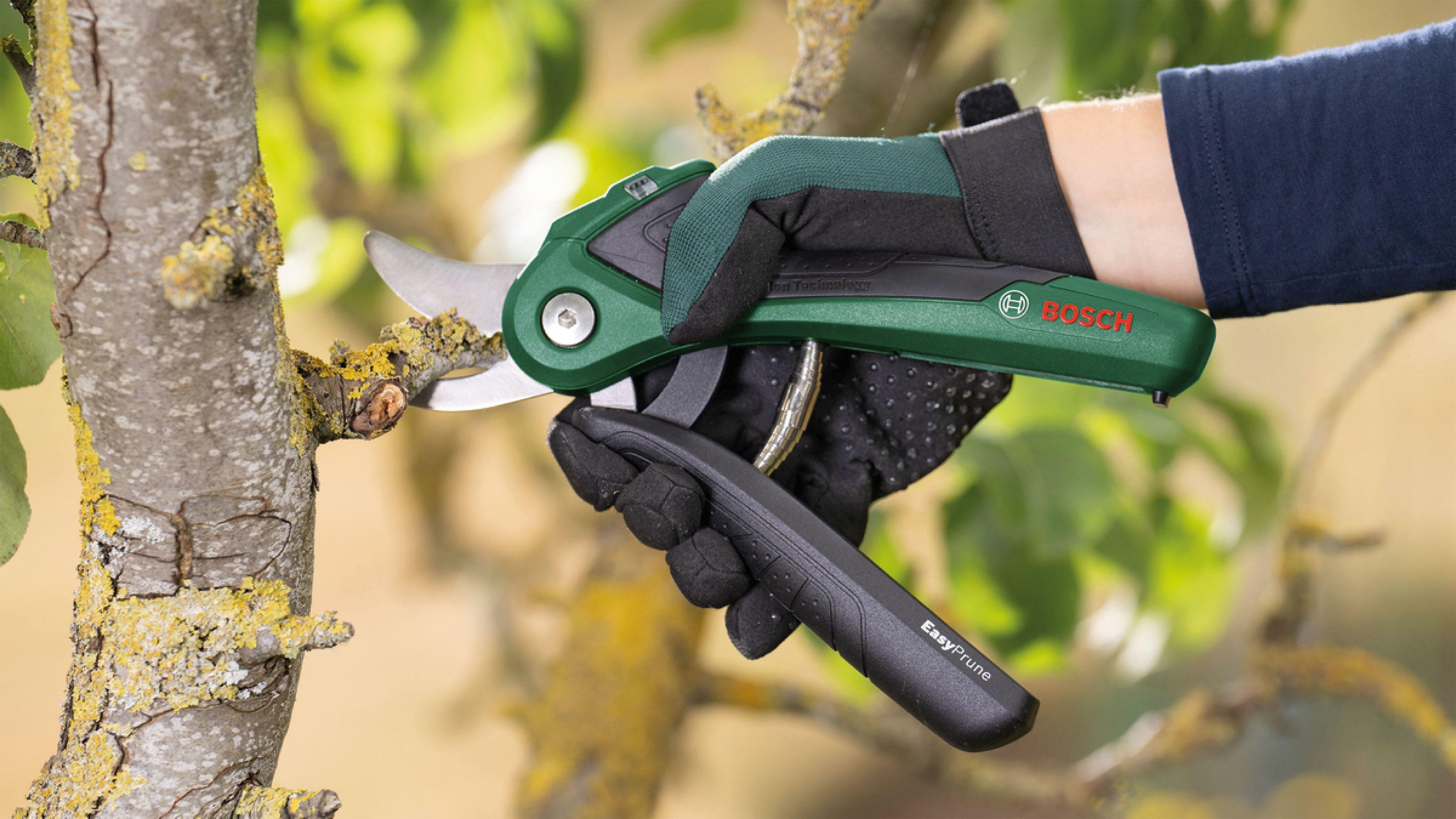 BOSCH EasyPrune cordless garden shears with integrated