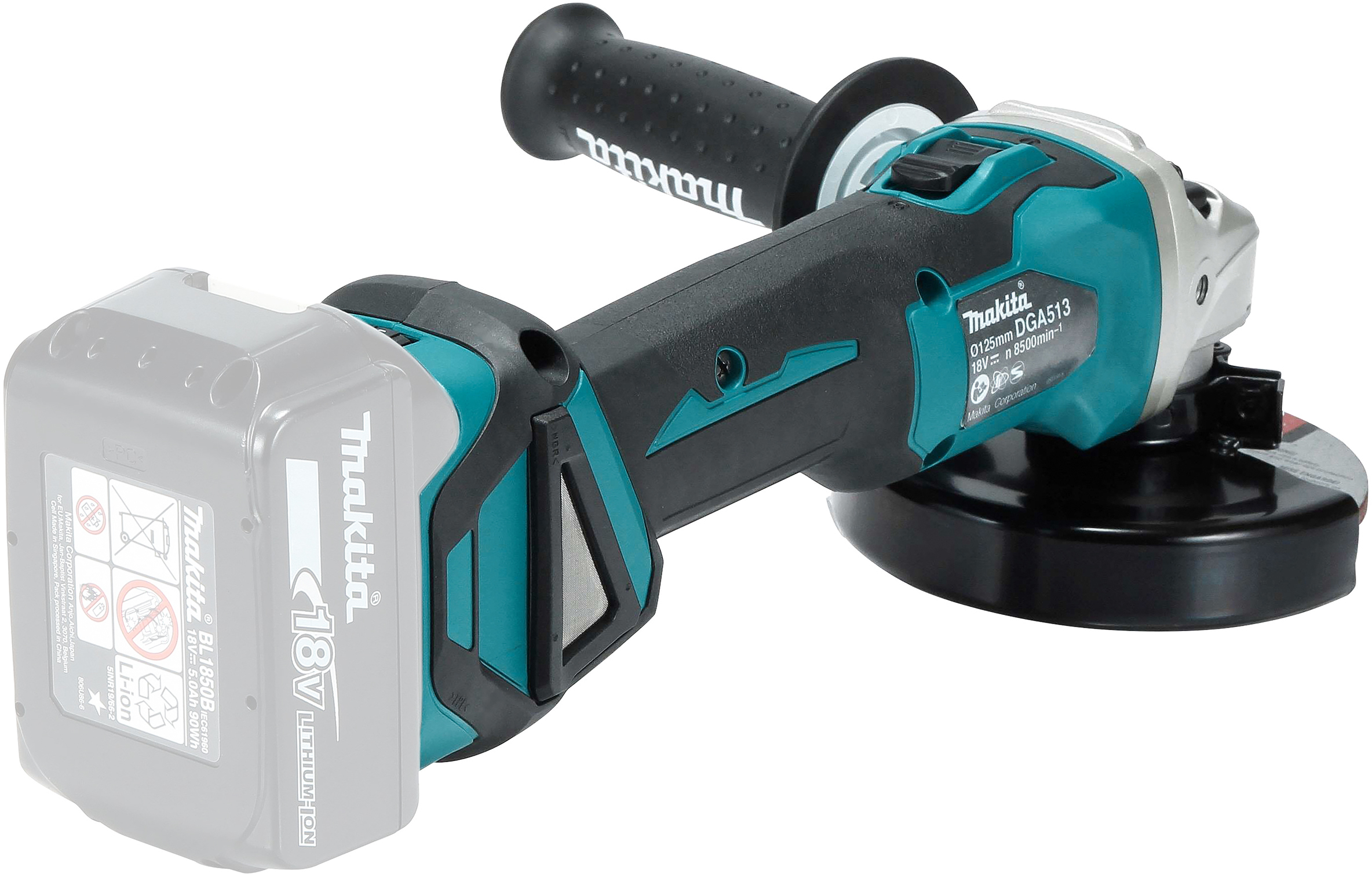 MAKITA DGA513ZJ 18V LXT angle grinder 125mm in MAKPAC without battery and charger Klium