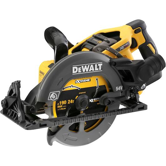 DEWALT DCS577T2 QW 54V XR FLEXVOLT cordless circular saw 65mm 190mm high torque saw blade diamond shaped bore 2x 6Ah battery Klium