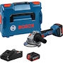 BOSCH GWS 18V-8 haakse accu-slijper 125 mm in L-BOXX 136 (2x 4,0Ah accu + lader) - 06019N9002