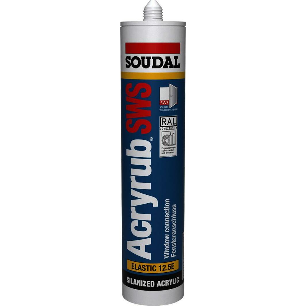 SOUDAL ACRYRUB SWS jointing sealant white 310 ml - 124483 | Klium.com