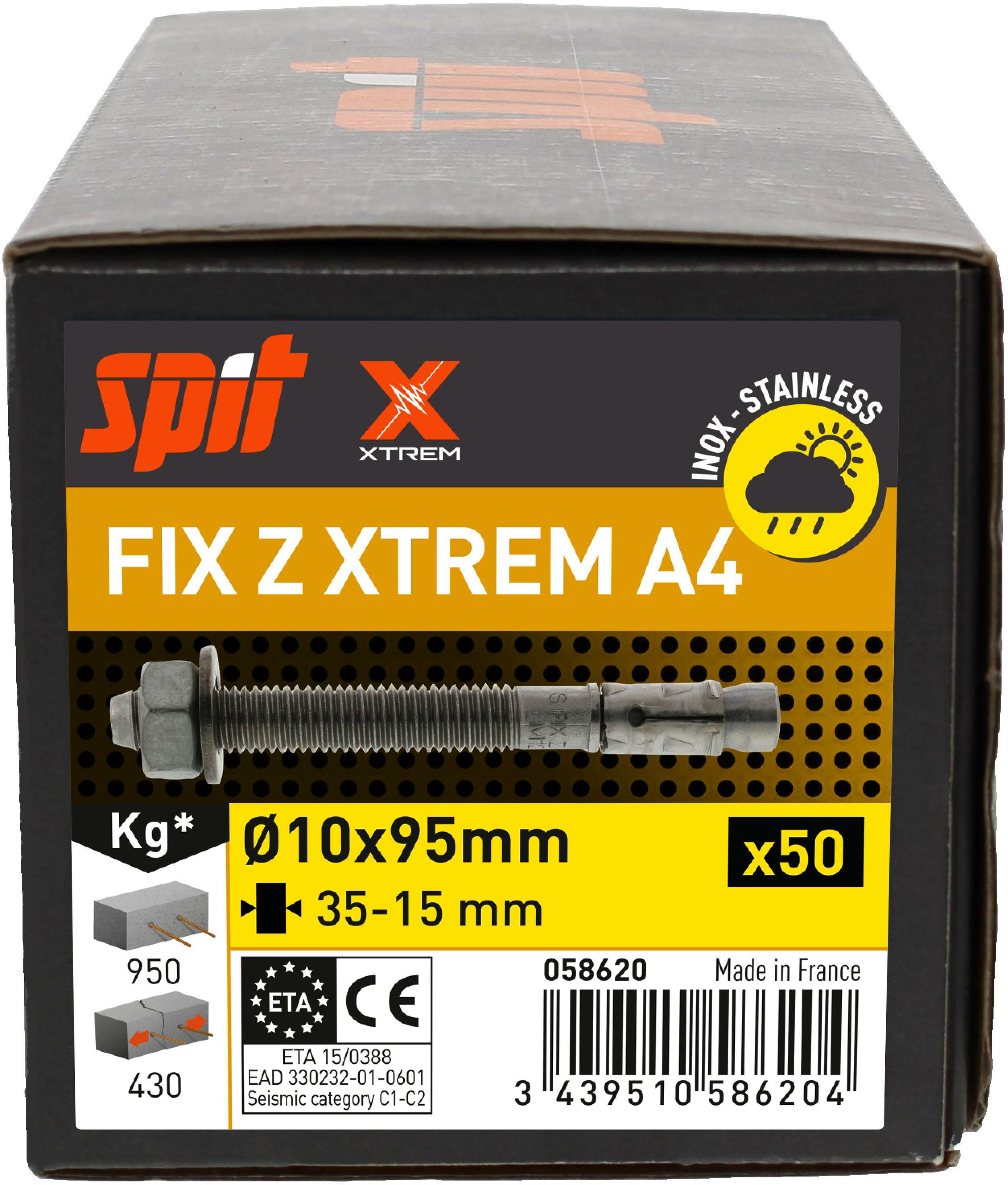 SPIT 058620 FIX Z XTREM A4 segment anchor M10x95 zinc-plated | Klium