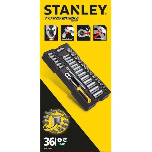 STANLEY STMT1-74174 transmodule socket set 3/8 36-piece | Klium
