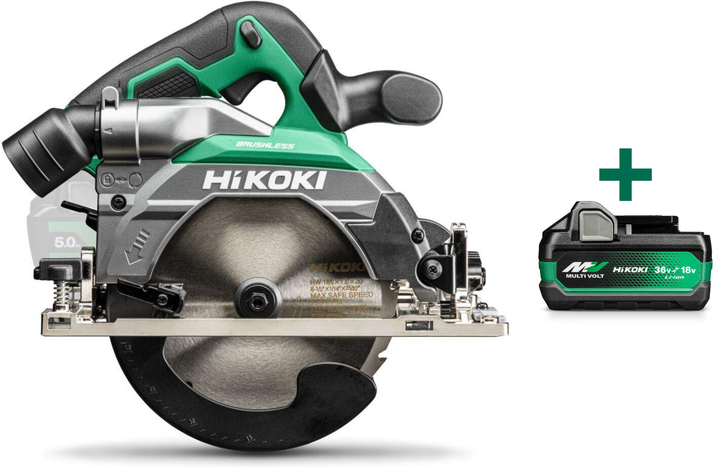 HIKOKI C1806DBW2Z 18V cordless circular saw 66mm 165mm in HSC IV case (without battery and charger)