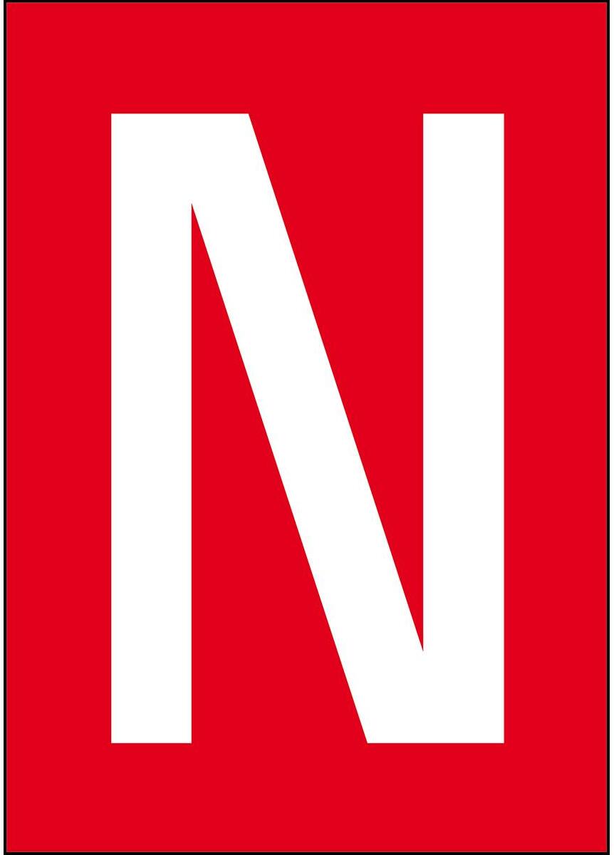 N Label BRADY NL859A4RD-N label with letter N - DIN A4 format for permanent or ...