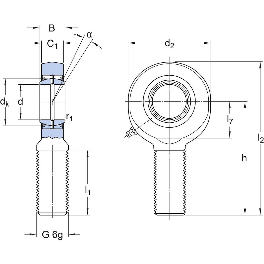 SKF SA 40 ES-2RS Rod head with male thread 40 mm, M 42x3 | Klium.com