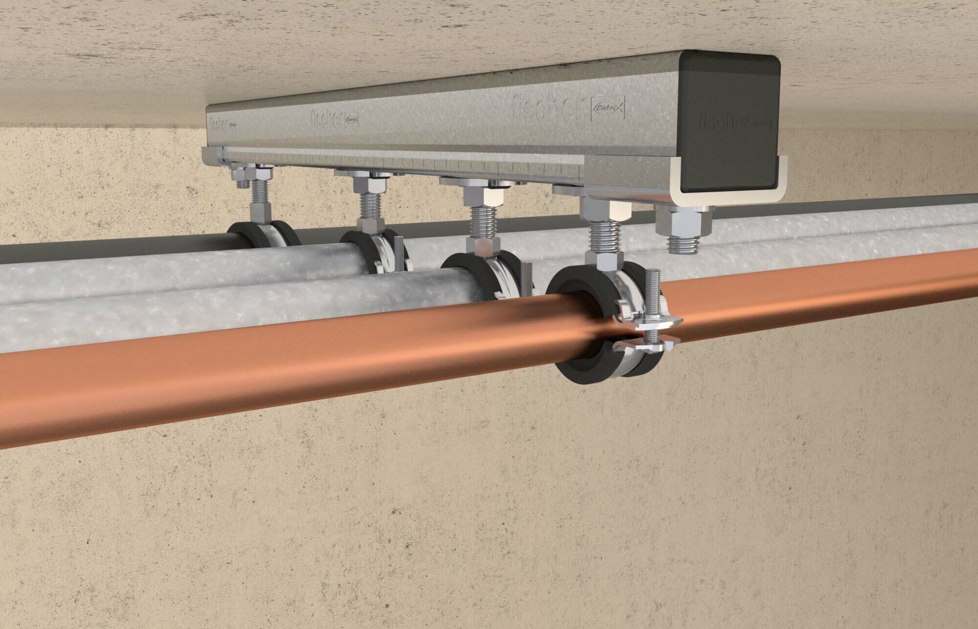 FISCHER 42555 pipe bracket FRS 55 - 61 M8/M10 | Klium
