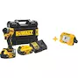 DEWALT DCF850P2T-QW Visseuse à chocs sans fil 18V XR Brushless ultra compacte à 3 vitesses en TSTAK (2x batterie 5.0Ah + chargeur)