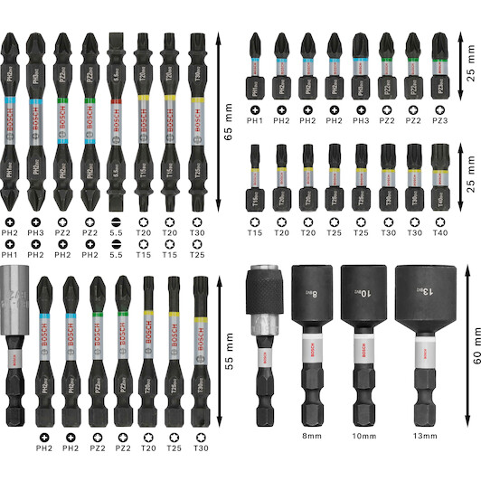 BOSCH 2608521U73 PRO Impact screw bit set 36-piece | Klium