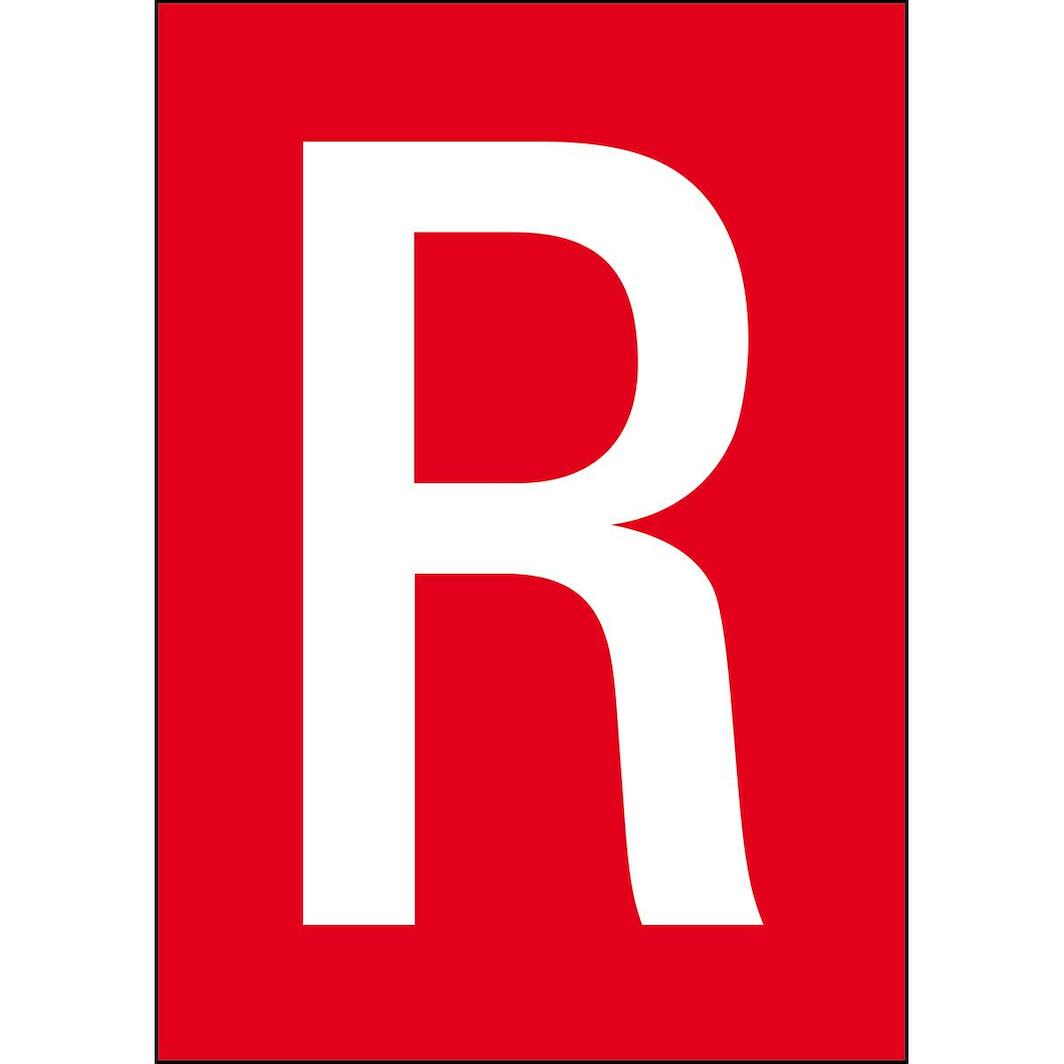 Aust R Number Label BRADY NL859A4RD-R label with letter R - DIN A4 format for permanent or ...