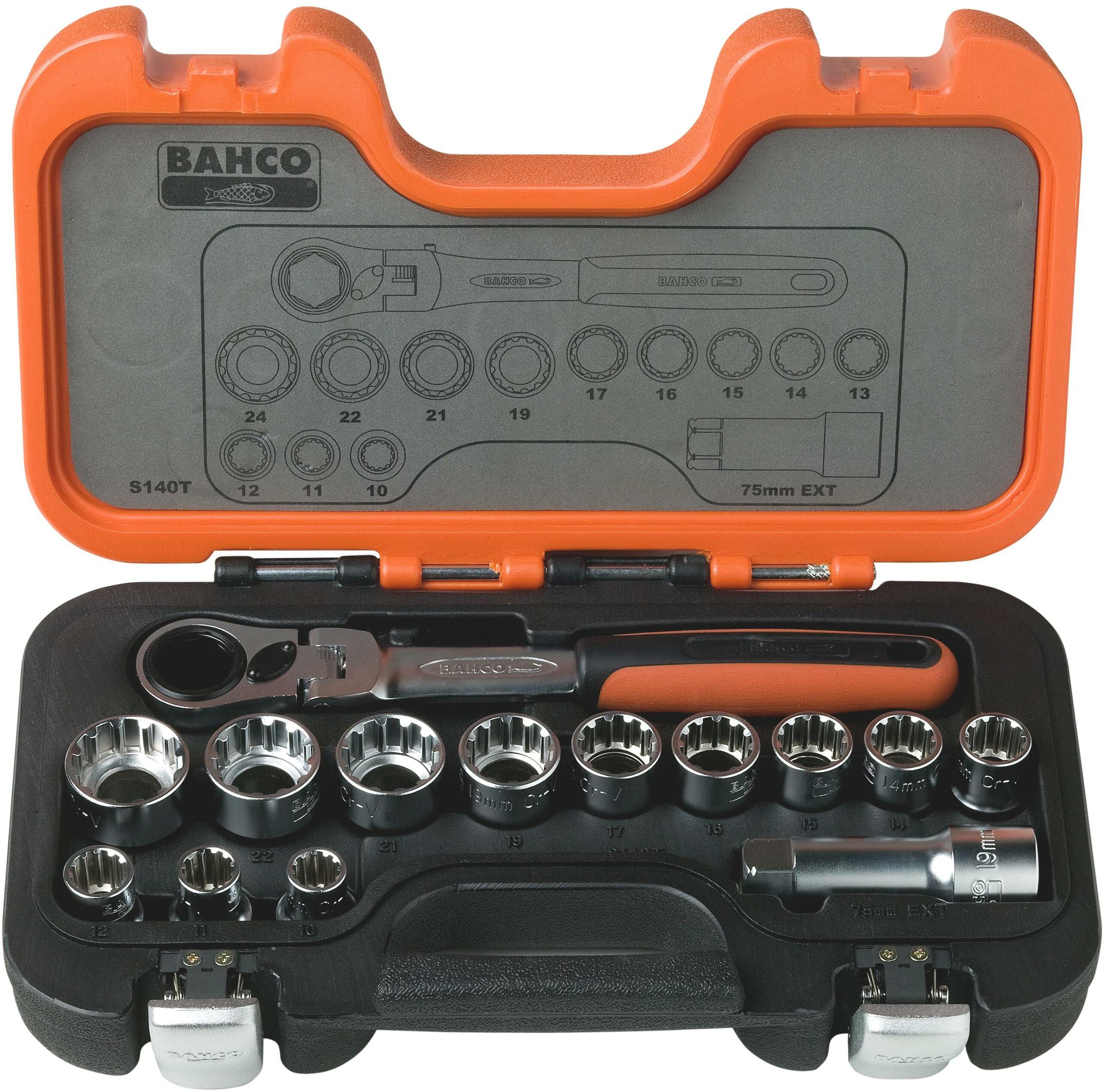 Push Trough Socket BAHCO S140T push-through sockets set, 14-piece | Klium.com