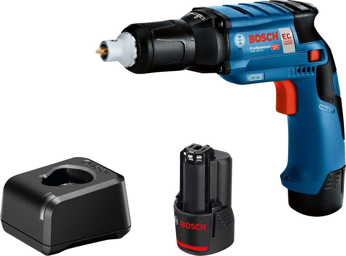 BOSCH GTB 12V-11 cordless drywall screwdriver in box (2x
