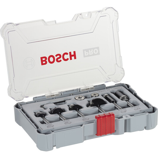 BOSCH 2607017468 edge router set with 6 mm shank 6-piece | Klium