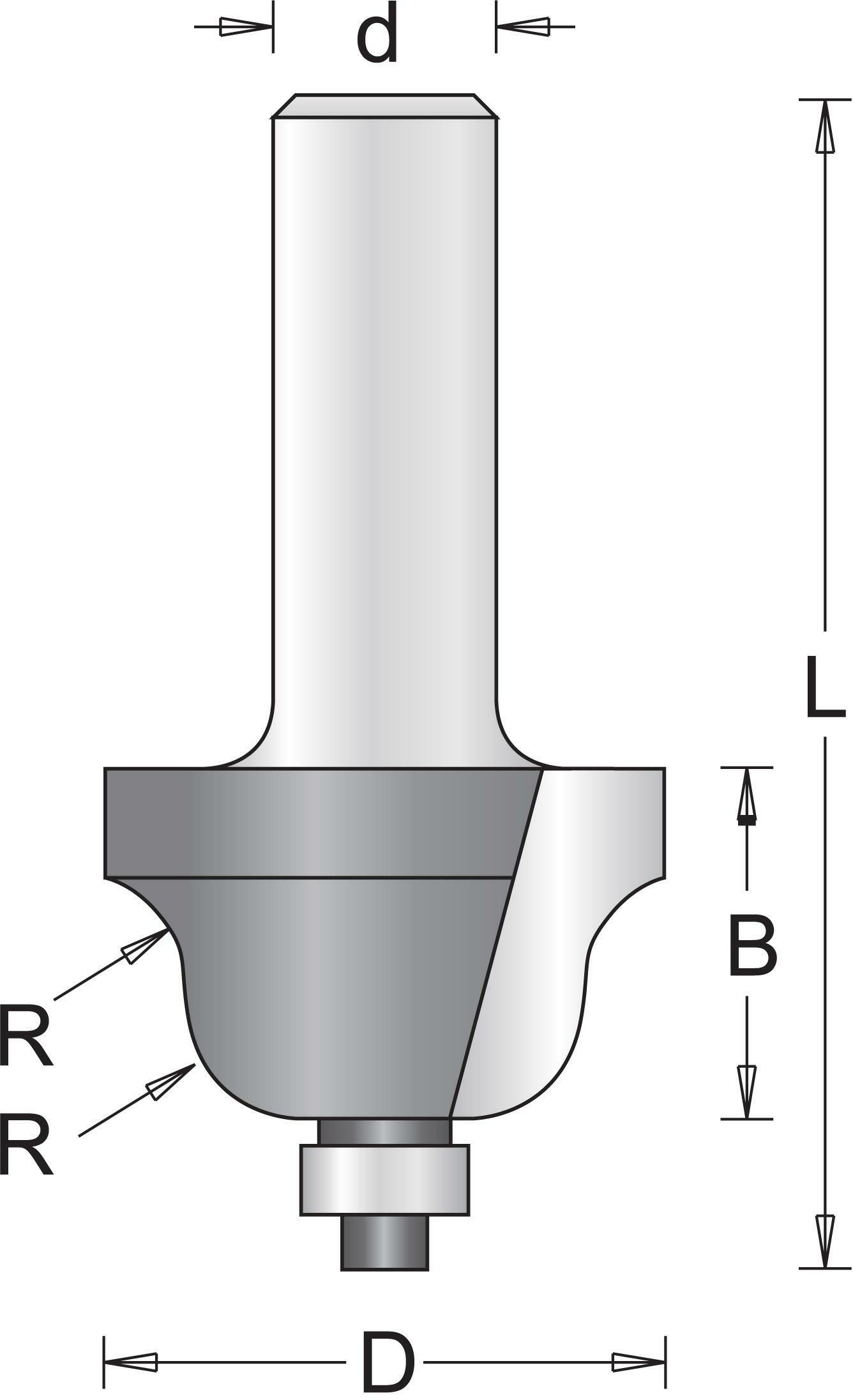 Ogee Cutter Example HIKOKI 754097 profile cutter 8mm (roman ogee cutter) with bottom ...