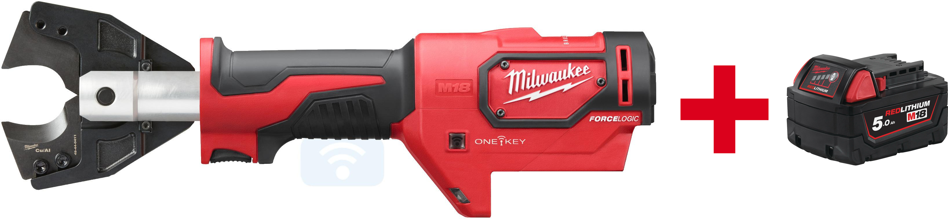 MILWAUKEE M18 ONEHCC-0C CU/AL- SET FORCE LOGIC coupe-cordon hydraulique 35mm avec mâchoires CU/AL en mallette de transport (sans batterie ni chargeur) - 4933464300