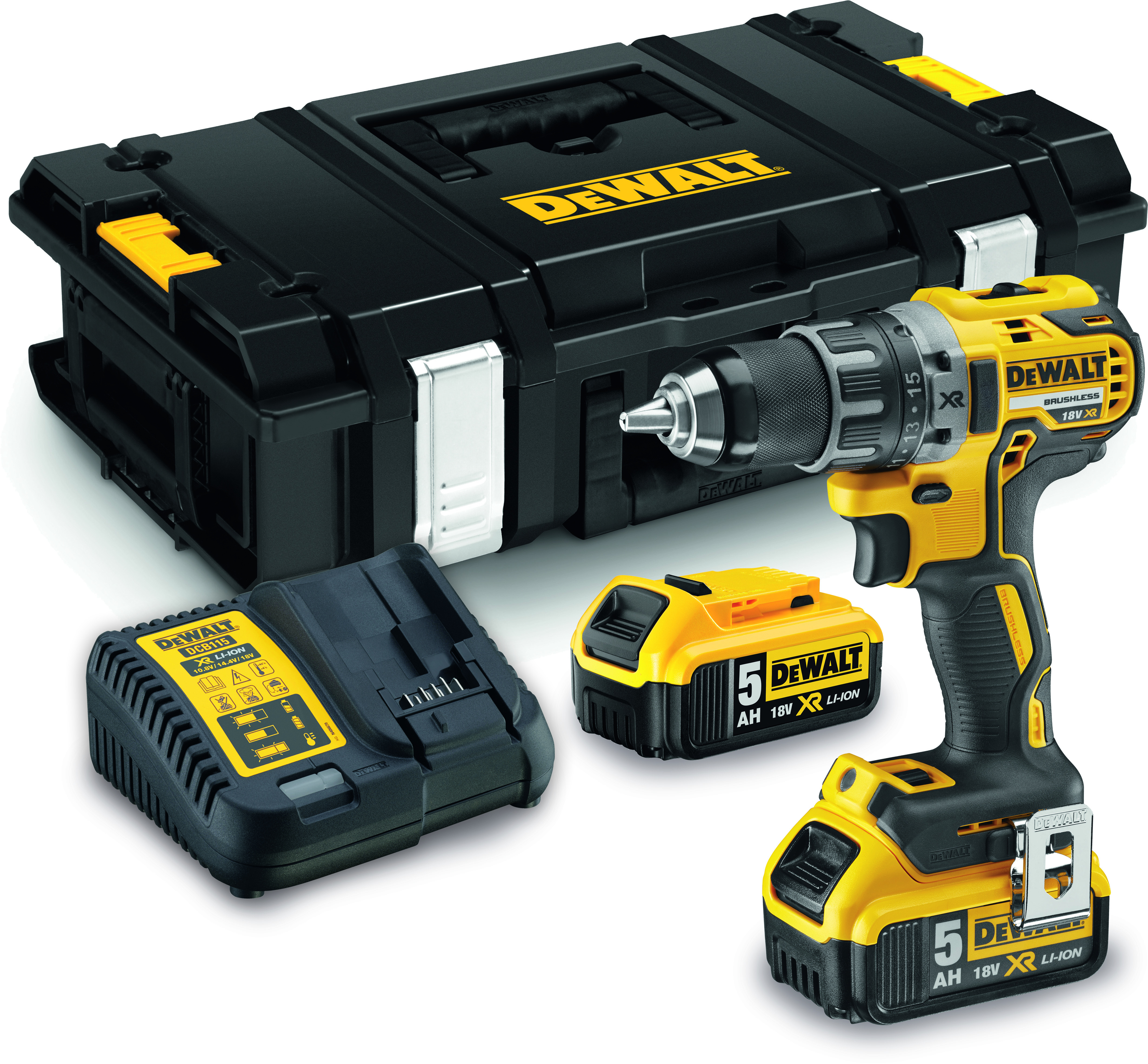 DEWALT DCD791P2-QW 18V XR Brushless cordless drill driver in TSTAK (2x  battery charger)