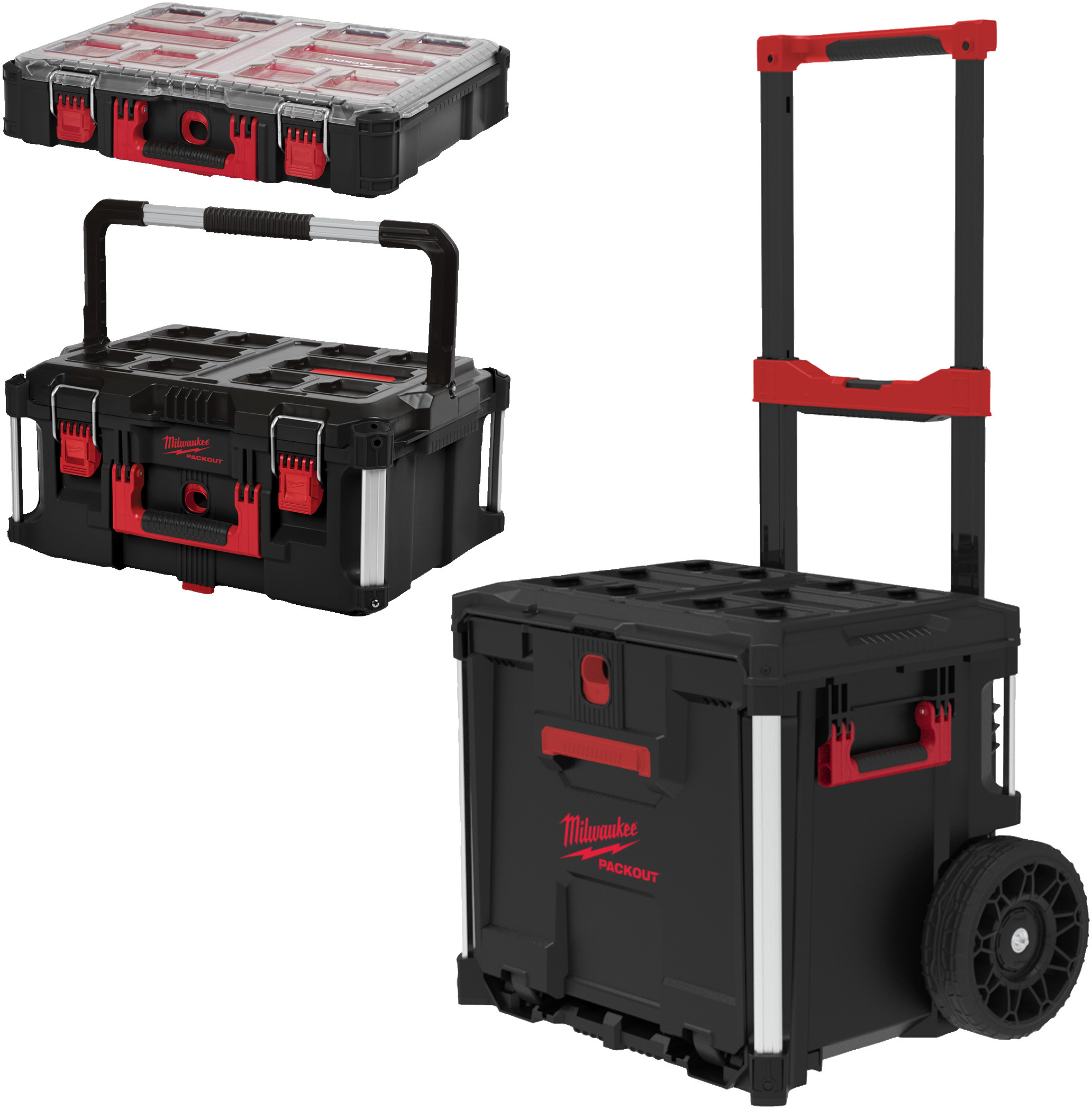 MILWAUKEE 4932498984 PACKOUT tool trolley with large case and