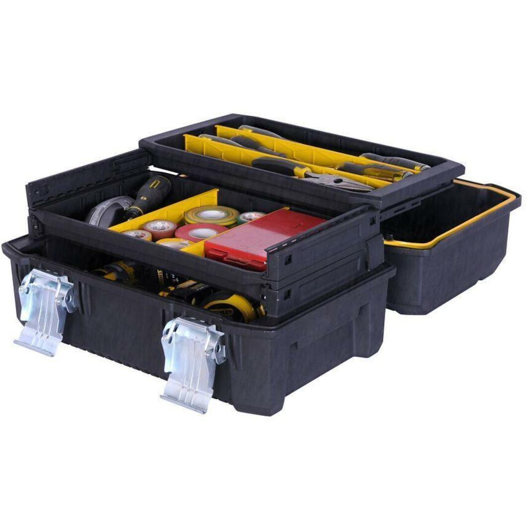 Kit Rangement Stanley Vesatrack - 2 Rails + 18 Crochets Assortis - Organisation Atelier Ou Garage - Multicolore
