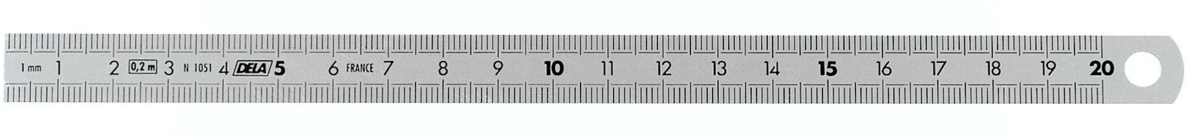 FACOM DELA.1051.200 flexible stainless steel ruler double-sided 200 mm ...
