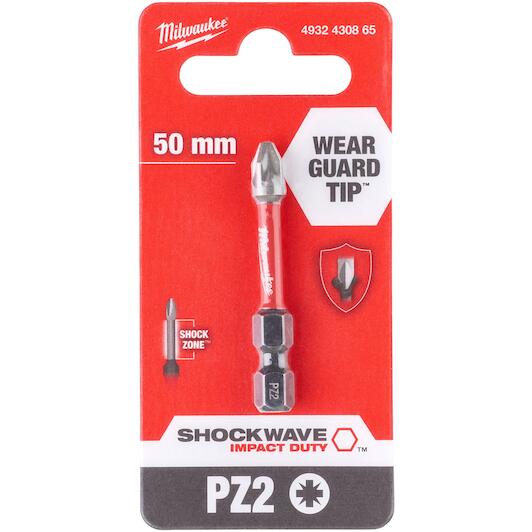 MILWAUKEE 4932430866 SHOCKWAVE IMPACT DUTY screw bit PZ2x50