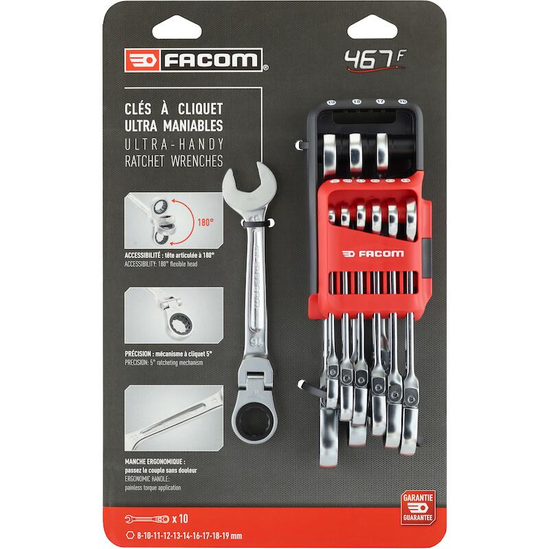 FACOM 467BS.JP10PB short non-slip insert wrench set in