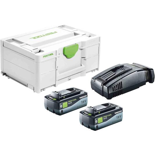 FESTOOL SYS 18V 2x8,0/SCA16 battery charging set in systainer SYS3 M ...