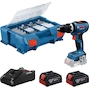 BOSCH GSB 18V-65 marteau perforateur sans fil avec set d'accessoires 82 pièces en L-Case (2x 4.0Ah batterie + chargeur) - 06019N3307