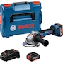 BOSCH GWS 18V-11 S angle grinder 125 mm in L-BOXX 136 (2x 5,0Ah battery + charger) - 06019N4002