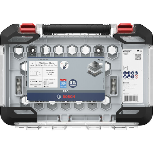 BOSCH 2608594474 PRO Sheet Metal PC Plus hole saw set 22-64mm 8