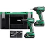 HIKOKI KC18DDWFZ Kit machine sans fil 18V DS18DD + WH18DD 2-pièces en coffret HSC III (2x 2.0Ah batterie + chargeur)