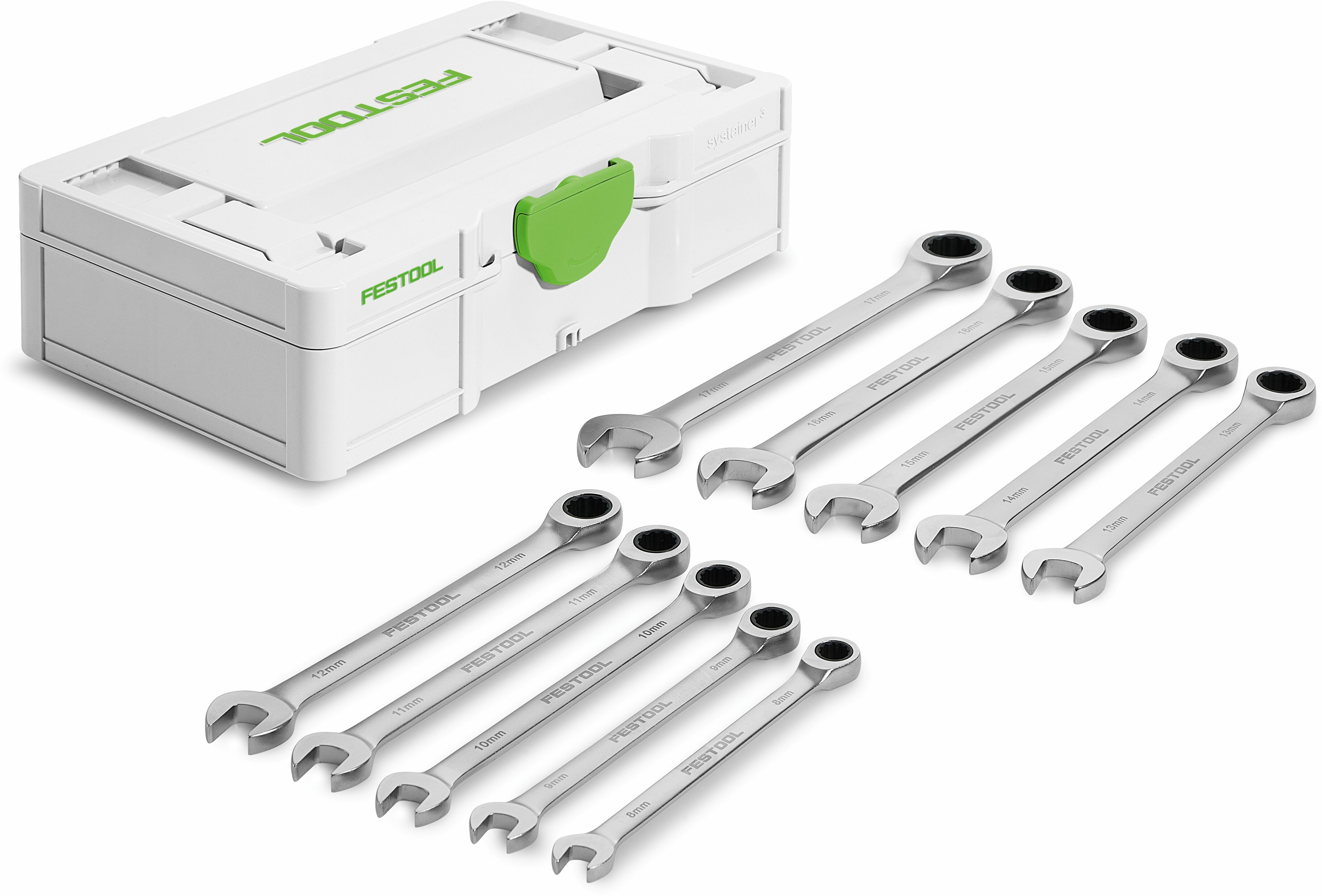 FESTOOL SYS3 S 76-RRS-SET Ratchet wrench set 10 pcs in Systainer SYS3 S ...