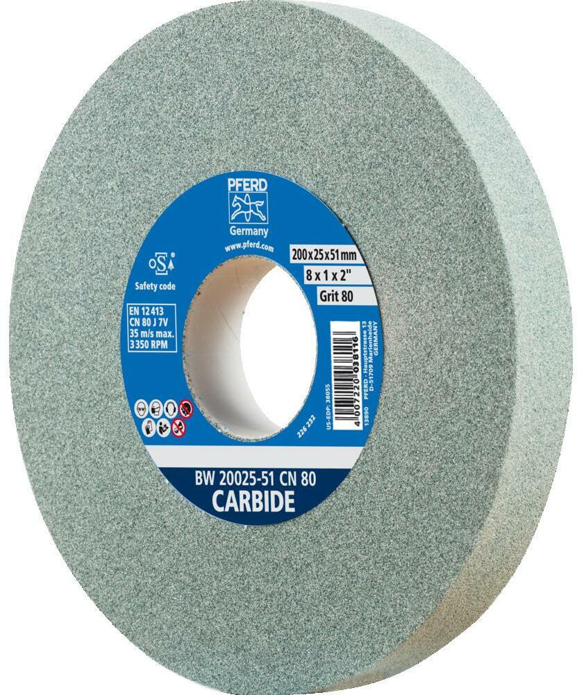Disque De Ponçage PFERD BW 20025-51 CN 80 CARBIDE - Pour Matériaux Durs : Acier Trempé, Métal Dur, Verre