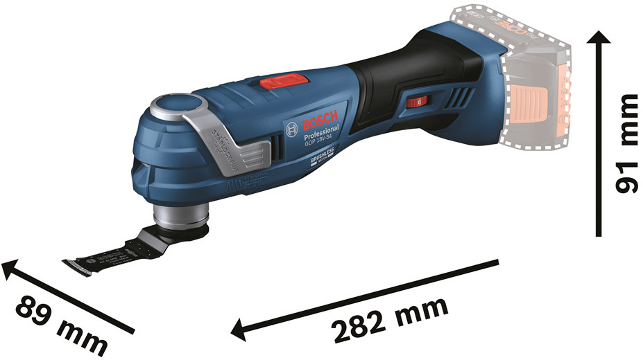BOSCH GOP 18V 34 cordless multi cutter with 1 x StarlockPlus BIM circular saw blade Wood Metal without battery and charger Klium