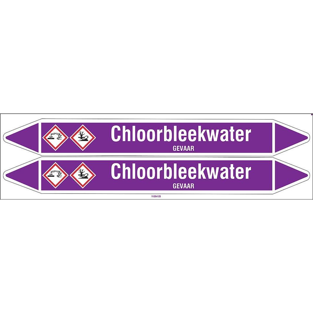 BRADY N003780 pipe marker for chlorinated bleach water, with perforated ...