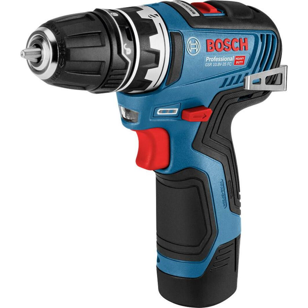 BOSCH GSR 12V-35 FC cordless drill driver with attachments in L-BOXX ...