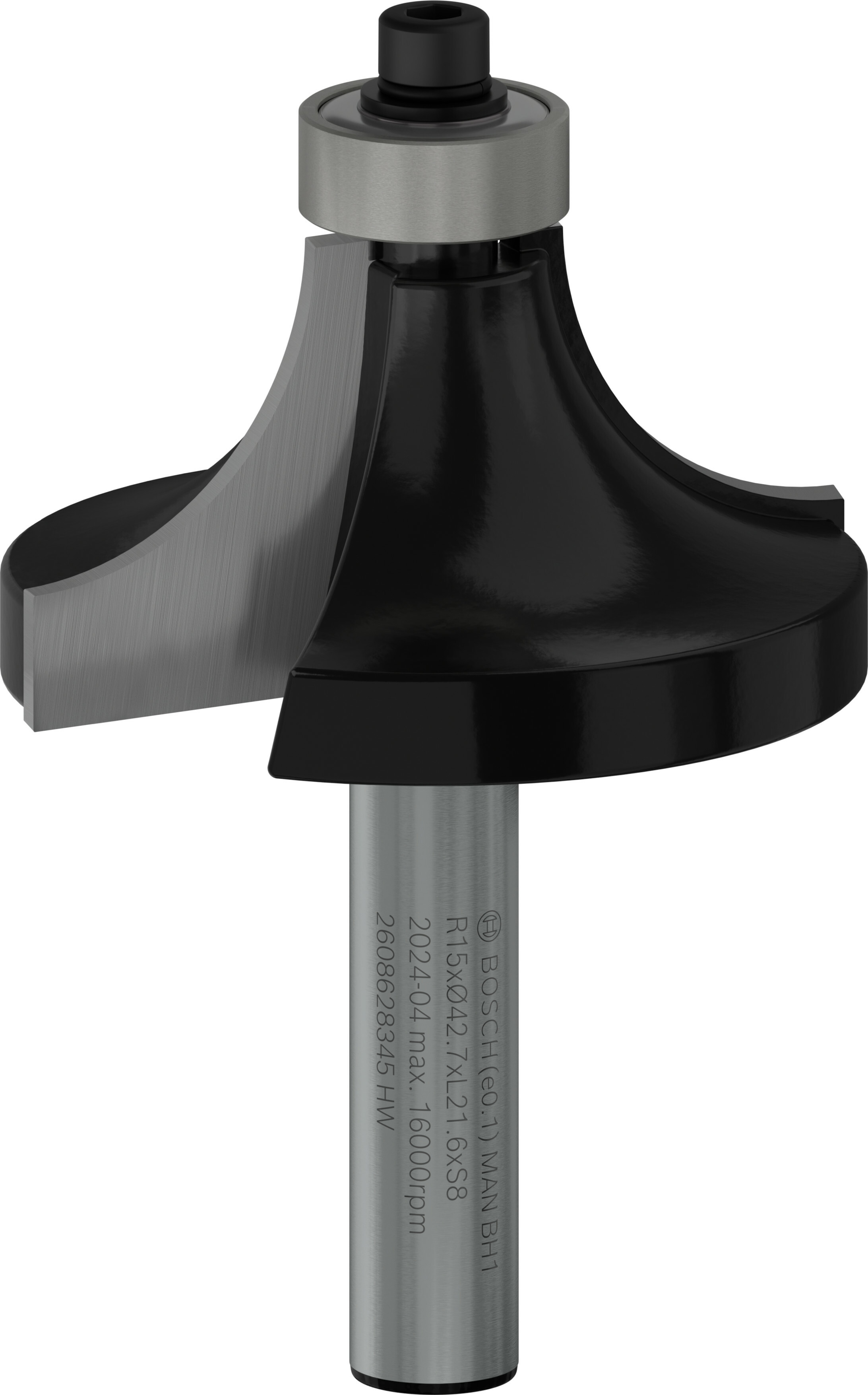 BOSCH 2608628345 rounding profile cutter 8 mm, R1 15 mm, L 22 mm, G 66 ...