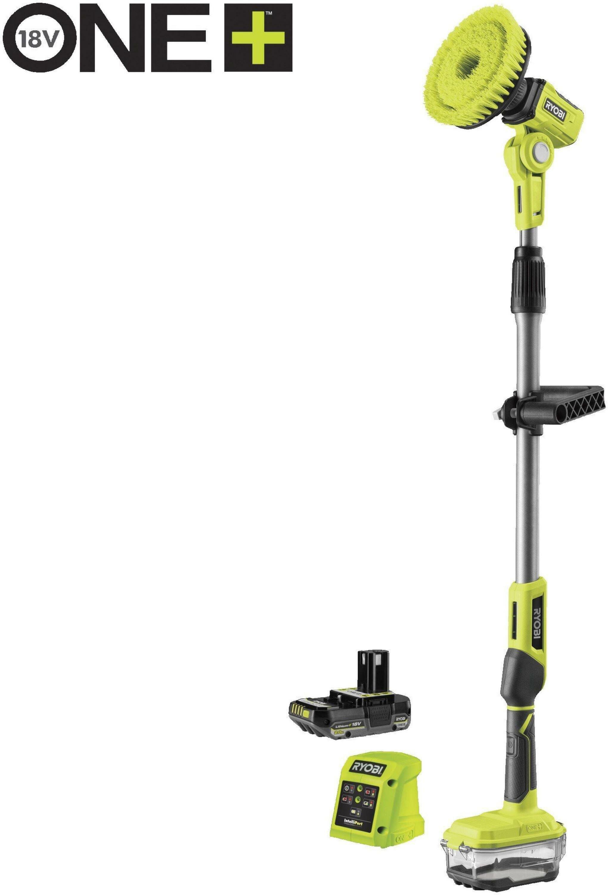 RYOBI R18TPS-120G 18V ONE+ telescopic cordless scrubber (1x 2.0Ah