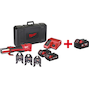 MILWAUKEE M18 BLHPT-202C V-SET FORCE LOGIC Outil de presse sans fil et sans balais + mors profilés 3 V en mallette (2x batterie 2.0Ah + chargeur) - 4933451134